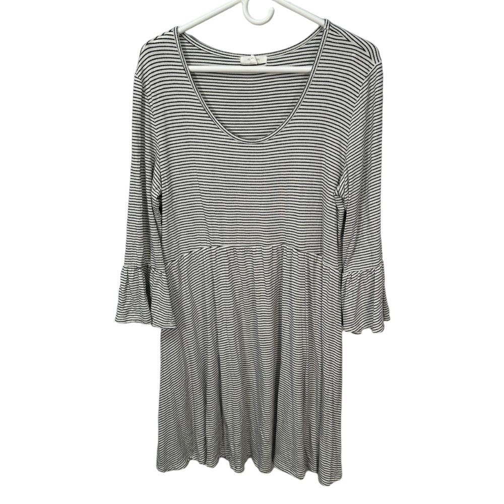 Maurices White‎ Nautical Striped Bell Sleeve Mini Dress Large